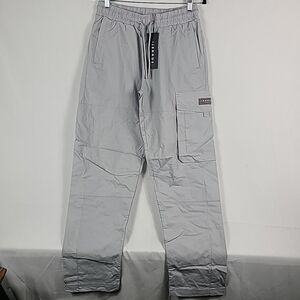 NEW Sonneti Women's Bolt Cargo Pants Grey Tapered Casual Grunge Loungewear Sz L